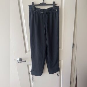 Club Monaco Mid-rise Loose Fit Straight Leg Ruffle CroppedPants with Drawstring